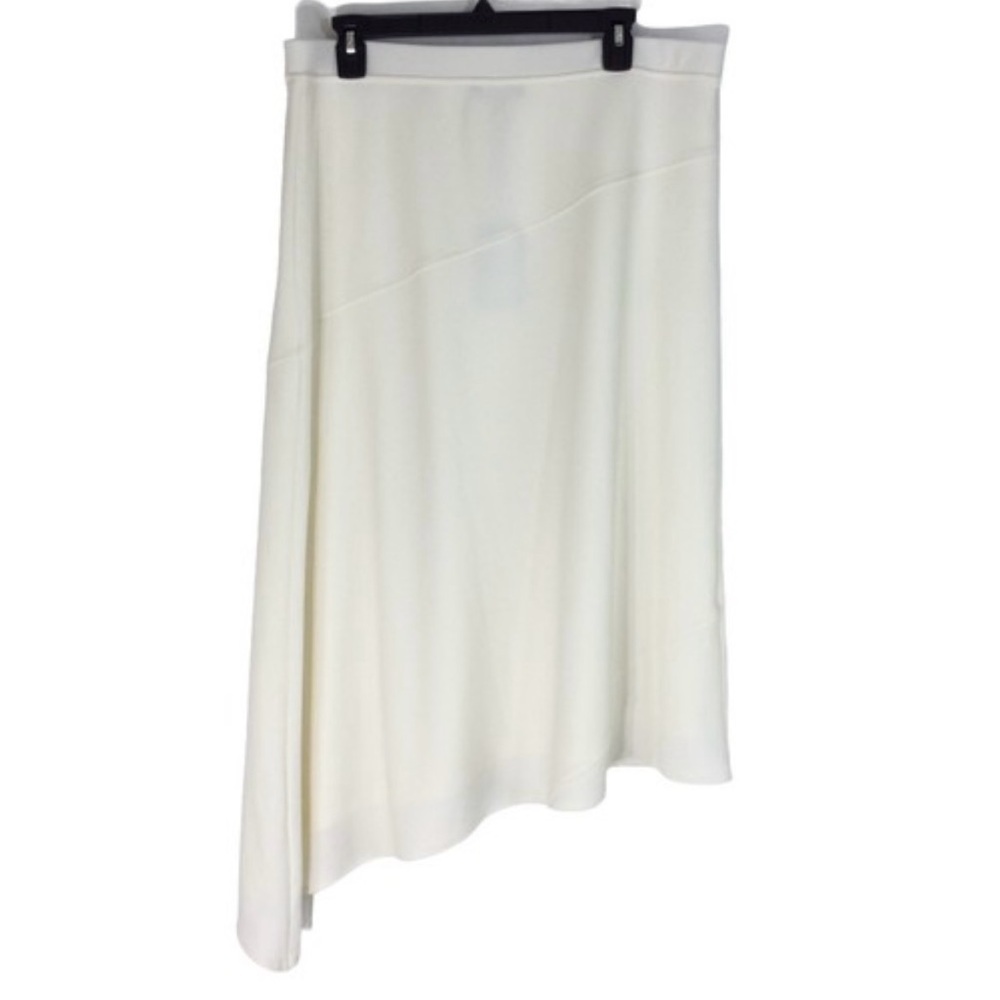 DKNY Cream Asymmetrical Midi Skirt